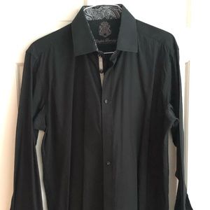 Black Textured English Laundry Long Sleeve Shirt